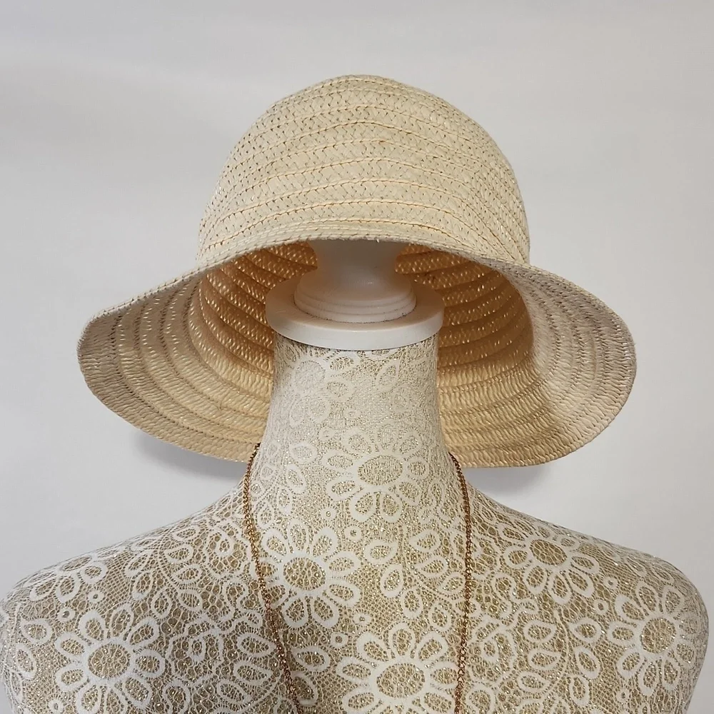 Straw Hat Natural Small Flexible Brim Bucket Sun Beach Street Wear Ladies Coasta